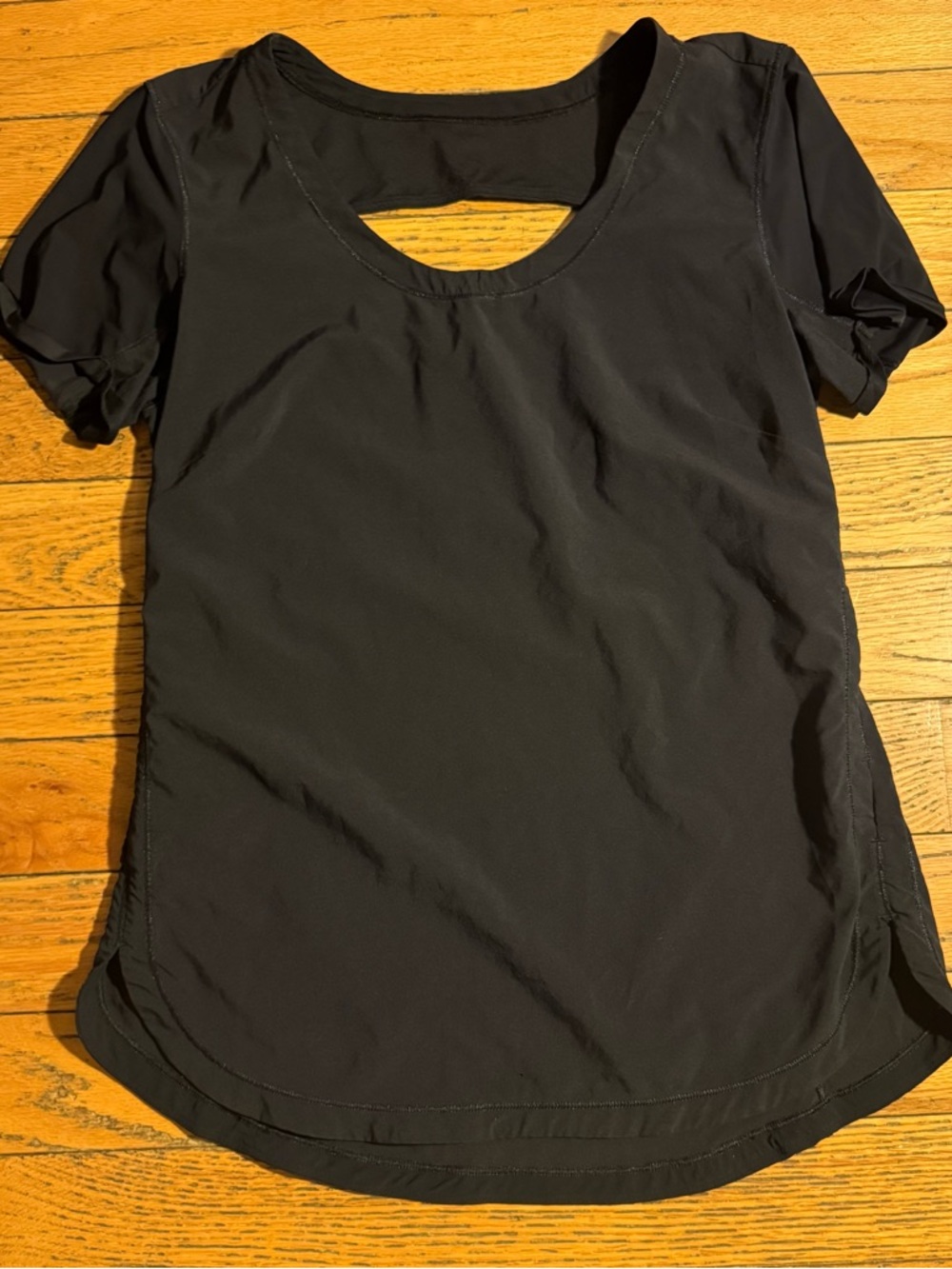 lululemon athletica Black Short-Sleeve Active Tee with Back Keyhole